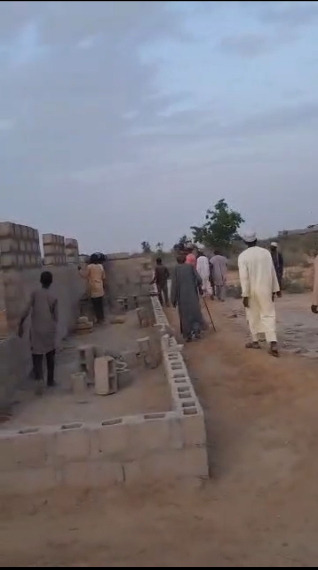 Construction in progress on an Usmaniyya community masjid and classroom project