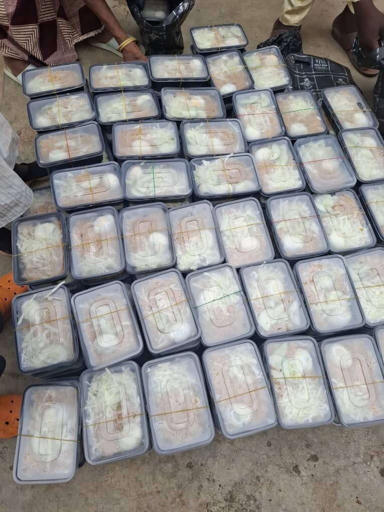 Prepared food-support packages arranged for distribution by Usmaniyya Academy